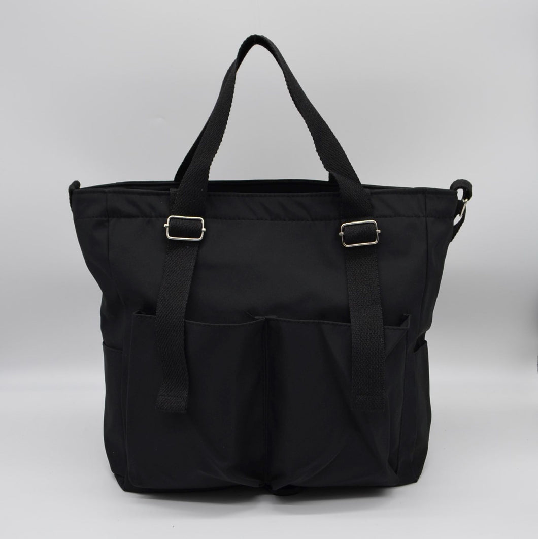 Nylon Multifunctional Tote Bag Black