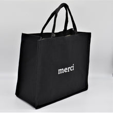 Load image into Gallery viewer, Canvas Merci Printing Tote Bag BLACK
