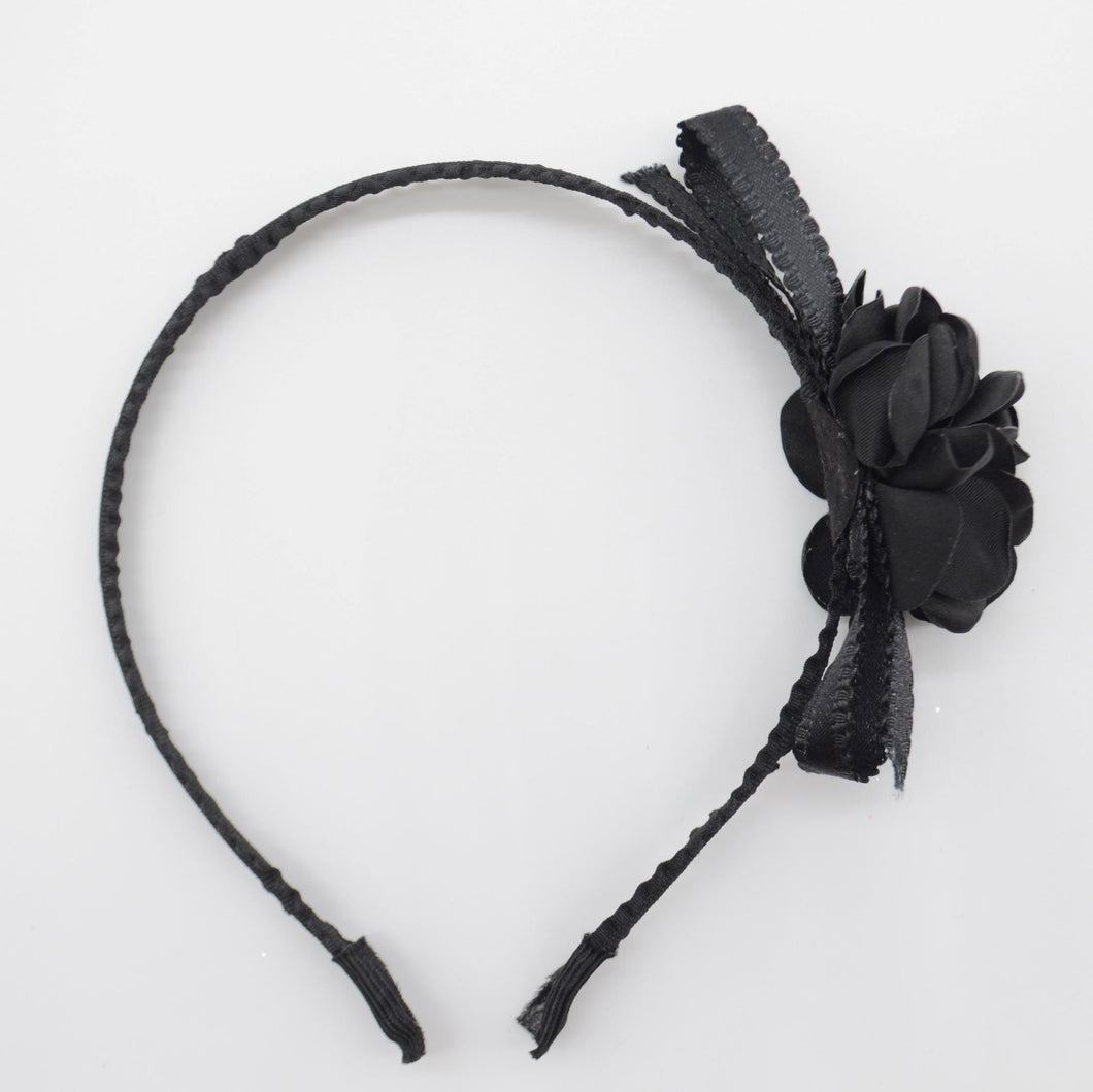 Rose Headband BLACK