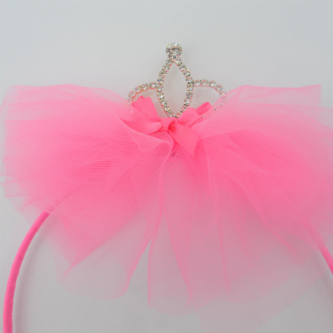 Girls Crown with Lace Bow Headband